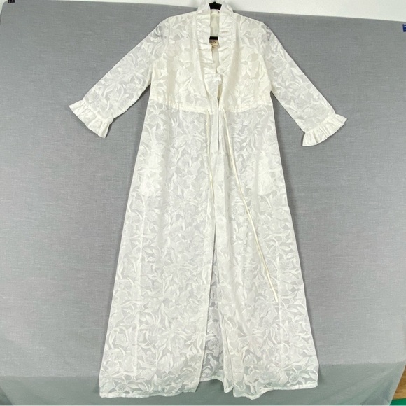 Vintage Bard's Nightgown & Robe Set Floral Sheer Floor Length - Picture 3 of 14